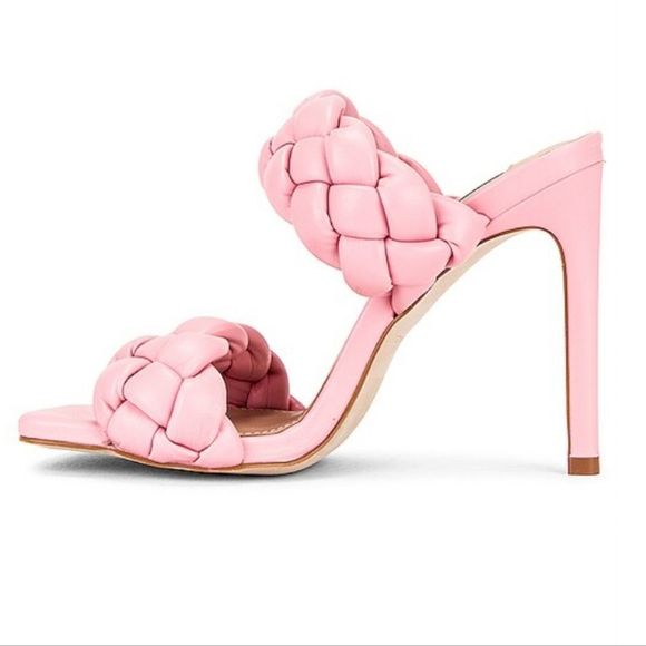 STEVE MADDEN KENLEY PINK BRAIDED SANDAL HEEL - Picture 6 of 6